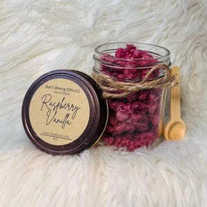 Framboesa Baunilha / Farelos de cera derretida de luxo artesanais / Altamente perfumados / Envio rápido / Frutas vermelhas mistas / Baunilha