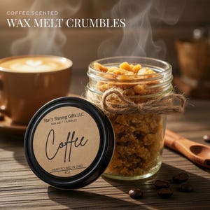 Wax Melts met koffiegeur | Versgemalen koffiewaxcrumble | Handgemaakte sterke koffiegeur | 8oz-pot