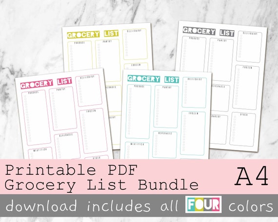 Grocery List &amp; Meal Planner Printable Meal Plan Printable | Etsy