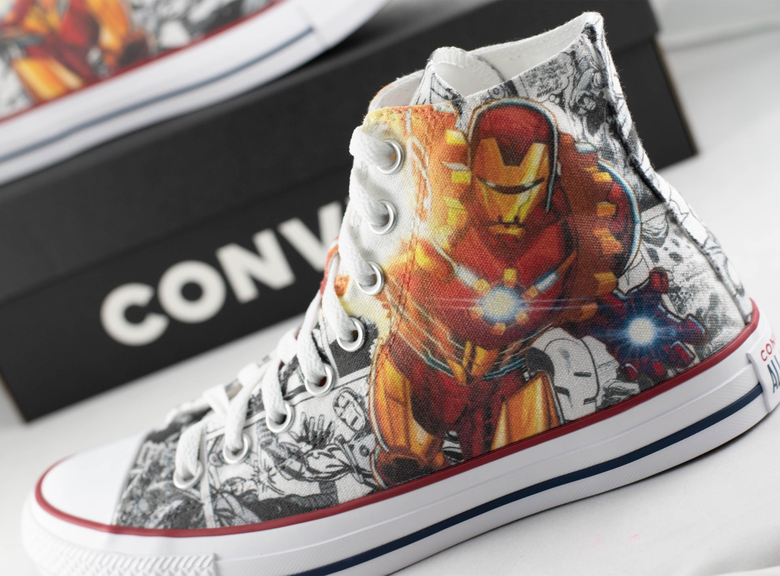 adolescentes Comiendo montón Iron Man Custom Converse Superheroe Painted Shoes Avengers Fan - Etsy
