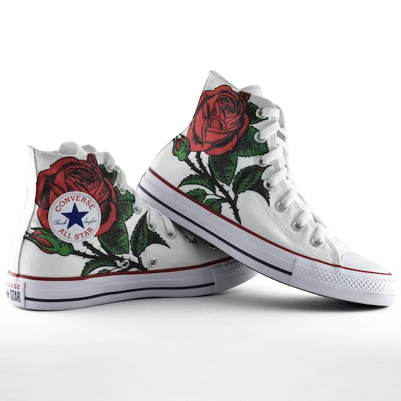 Rose Custom Flower Custom Shoes Floral - Etsy