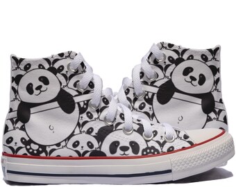 Panda Converse Sneakers | Custom Painted Shoes, Personalized Gift