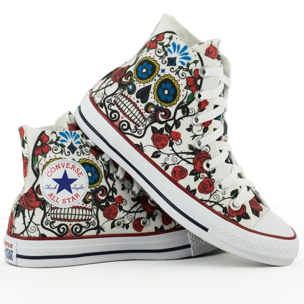 Tropical Hawaiian Skull Canvas Shoes