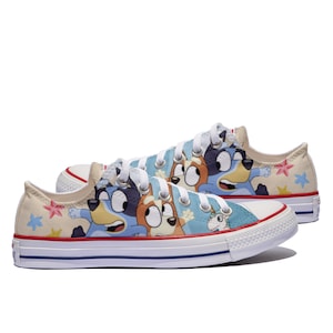 Bluey Custom Converse Sneakers: Heeler Inspired Fan Art Shoes
