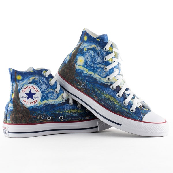 Van Gogh custom converse The Starry Night custom shoes painting personalized sneakers art custom made gift vincent van gogh fan