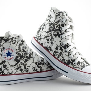 Custom Skull Converse Sneakers: Hand-Painted Cranium Shoes