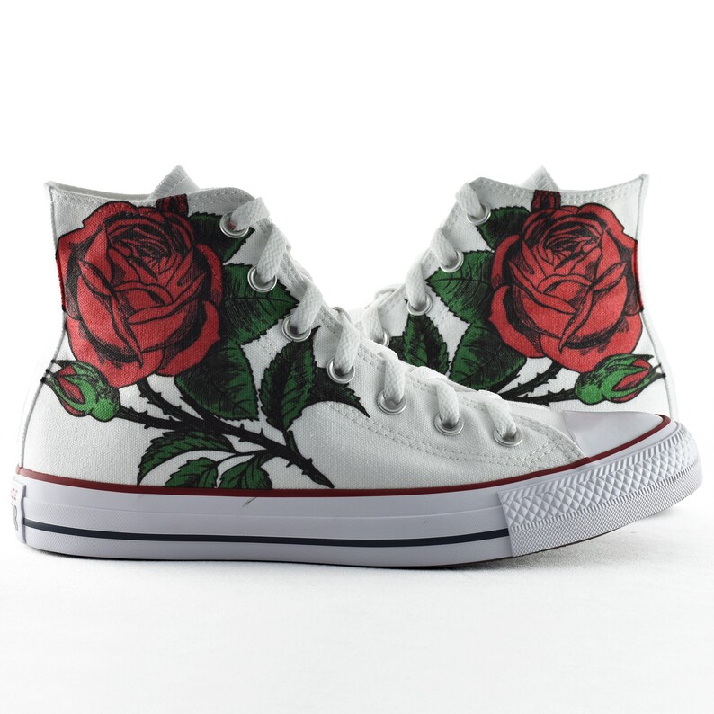 Custom Rose Converse Sneakers: Floral Painted Shoes - Etsy