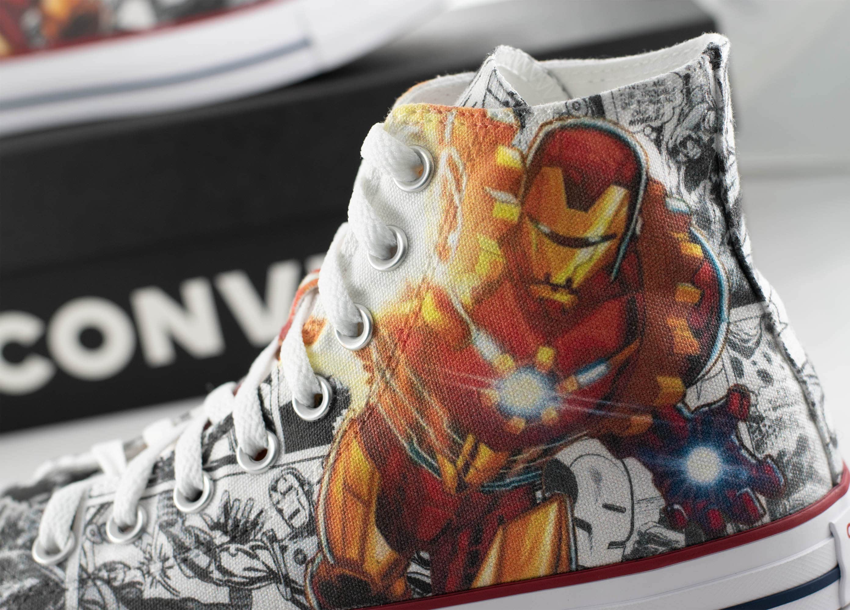 adolescentes Comiendo montón Iron Man Custom Converse Superheroe Painted Shoes Avengers Fan - Etsy
