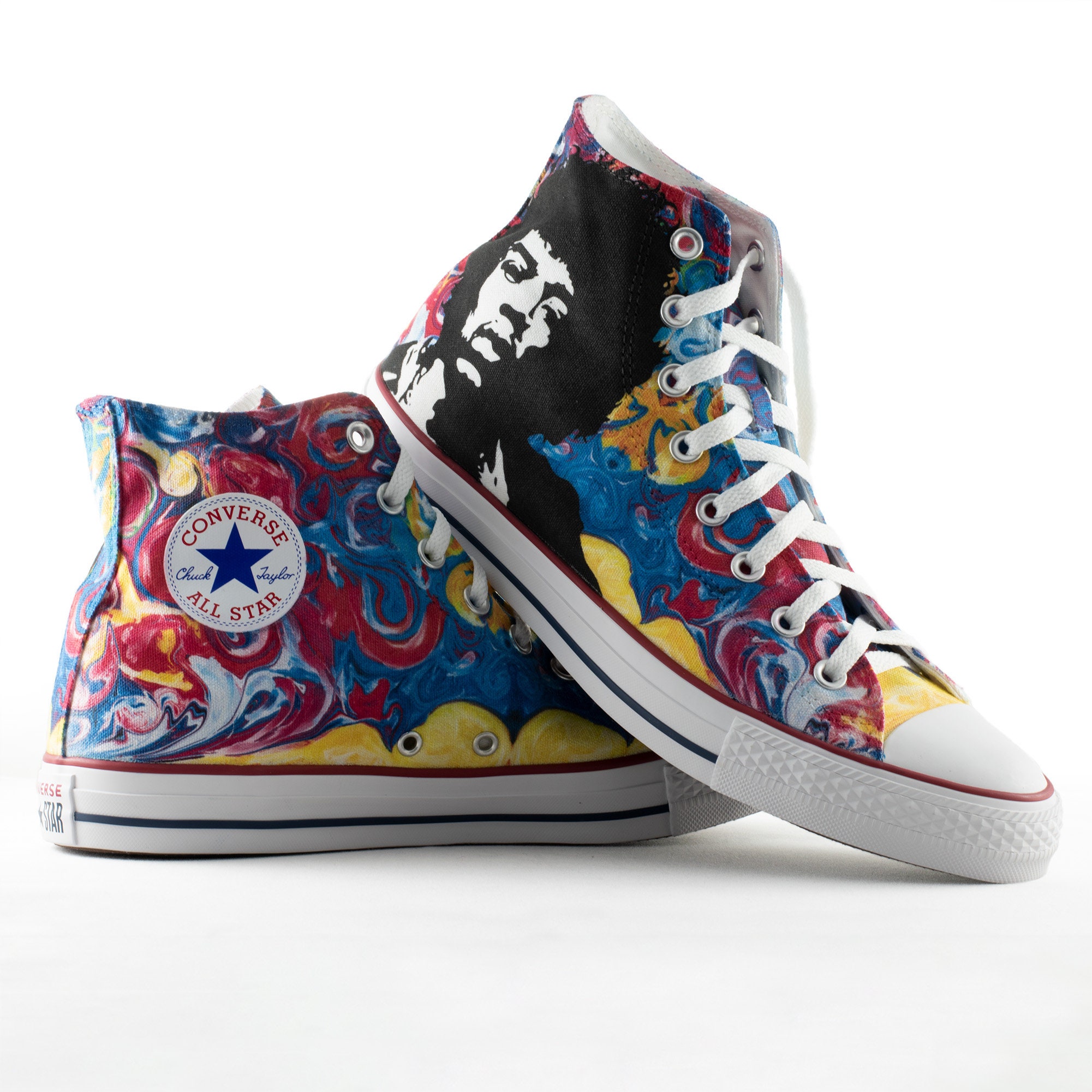 Jimi Hendrix Converse Custom Shoes Boho Sneakers Etsy