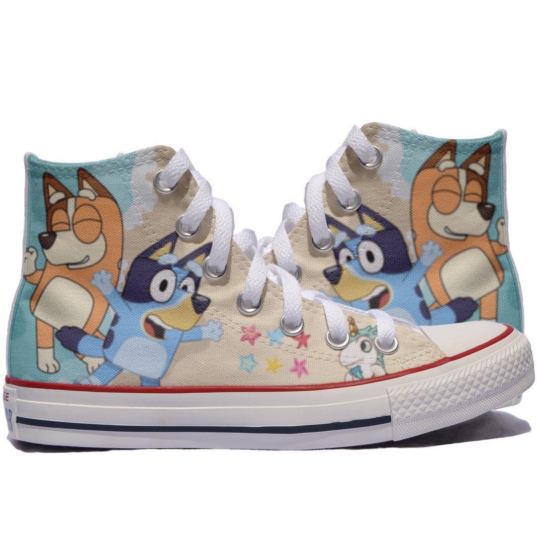 Bluey Custom Shoes Heeler Inspired Custom Converse Painted Etsy