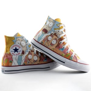 Rick and Morty Fan Art Custom Converse shoes cartoon personalized customized gift birthday gift sneaker