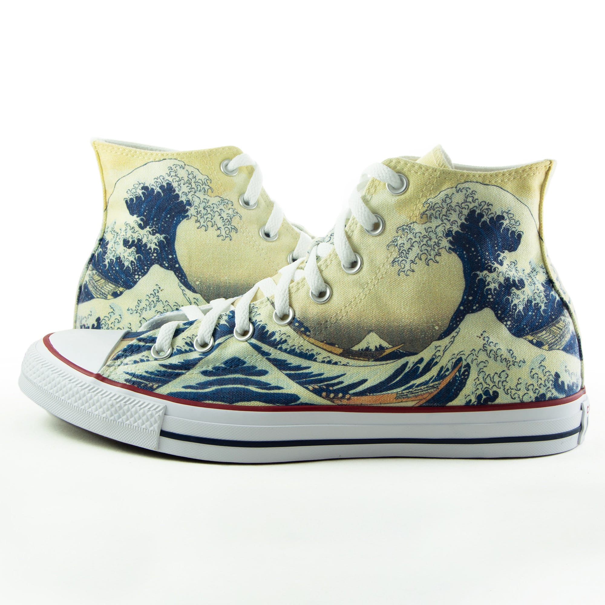 The Great Wave Off Kanagawa vintage Sunset Japanese Mens High-top Sneakers Chaussures Chaussures homme Baskets et chaussures de sport Baskets montantes 