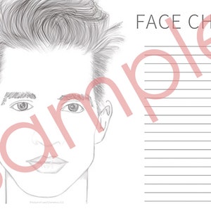 Male Face Chart PDF Template Digital Download - Etsy