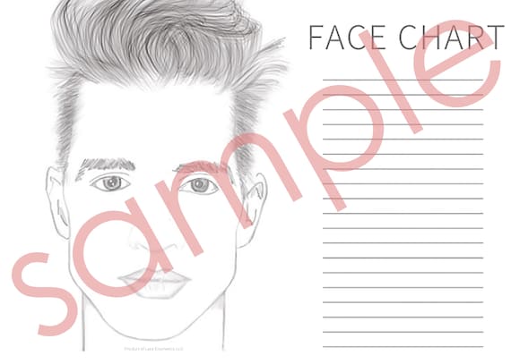 Male Face Chart Pdf Template Digital Download Etsy