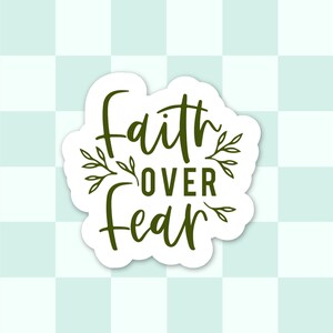 Stickers Faith Over Fear – Sticker verset biblique Psaume 34, lot d'autocollants Faith pour tenir un journal biblique, bouteille d'eau, ordinateur portable