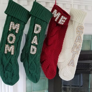 Personalized Christmas Stocking, Christmas Stocking, Xmas Stocking, Knitted Stocking - Justin-S200