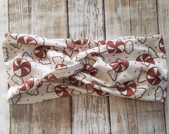 Candy Print Twisted Headband, Women's Knotted Turban Headband