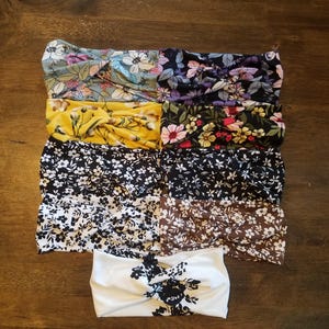 Floral Twisted Knotted Headband, Soft Stretchy Turban