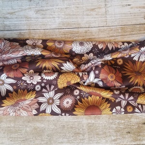 Diadema turbante anudada con flores, diadema elástica de moda