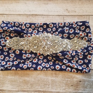 Headband, Twisted Headband, Knotted Headband,Turban Headbands, Women&#39;s Headbands, Nurse Headbands, Fashion Headband with Rhinestones