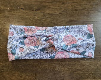 Knotted Women's Headband, Stretchy Floral Turban, Handmade