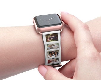 Personalized Photo Apple Watch Band: Faux Leather Custom Strap