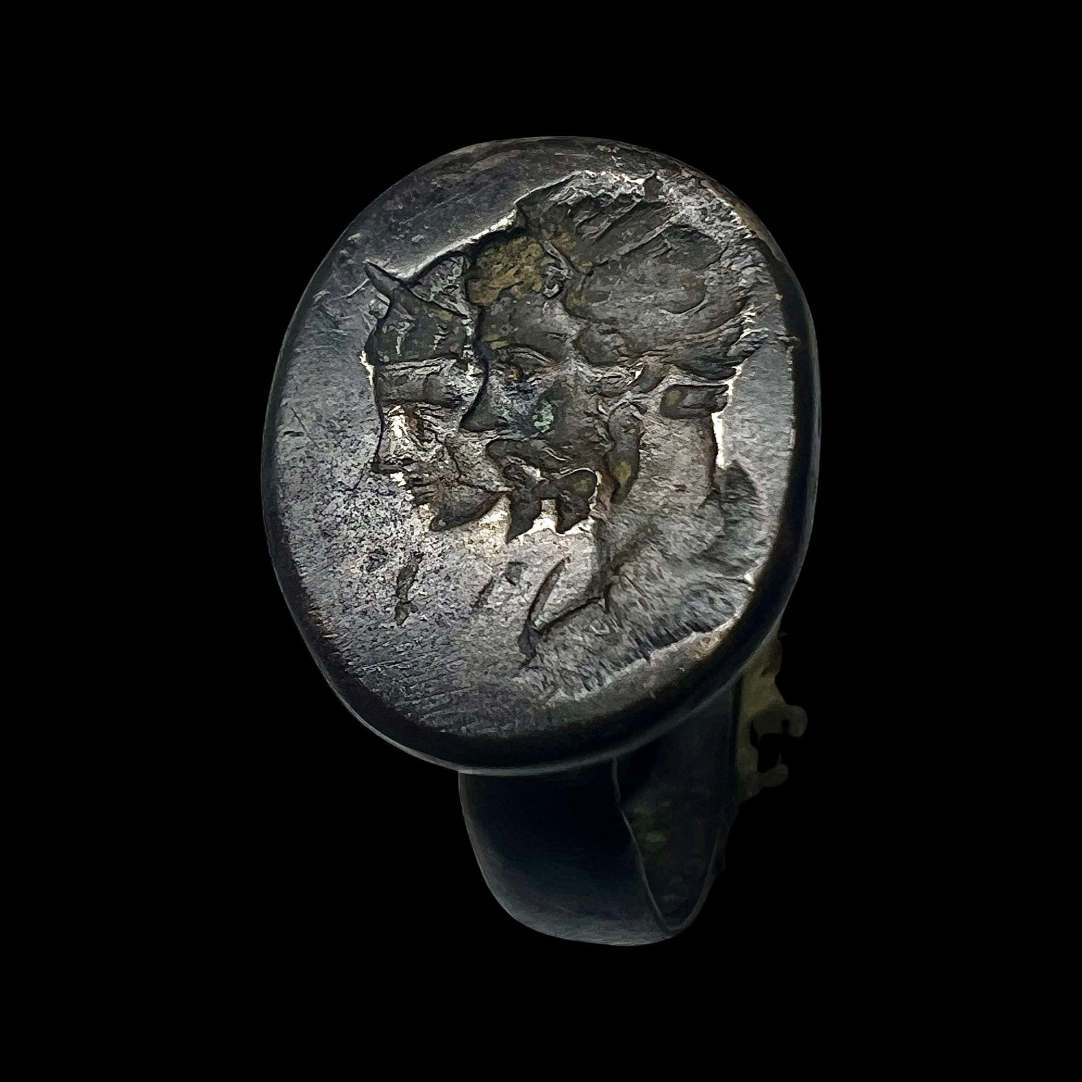 Roman Signet Ring With Two Busts Castor and Pollux 1st - 4th Century AD ...