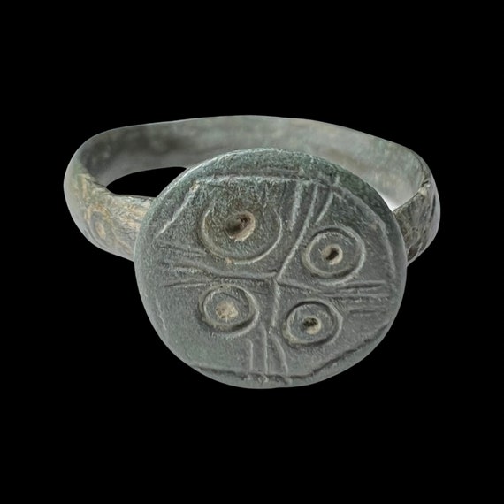 byzantine bronze ring with - Gem