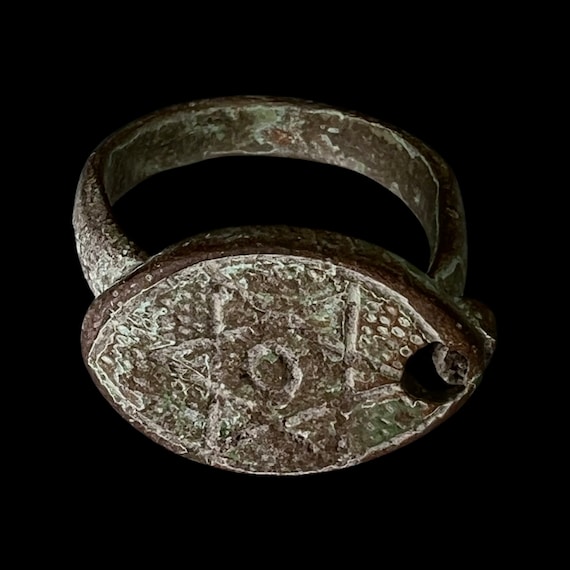 Ancient Medieval Holy Lands bronze ring