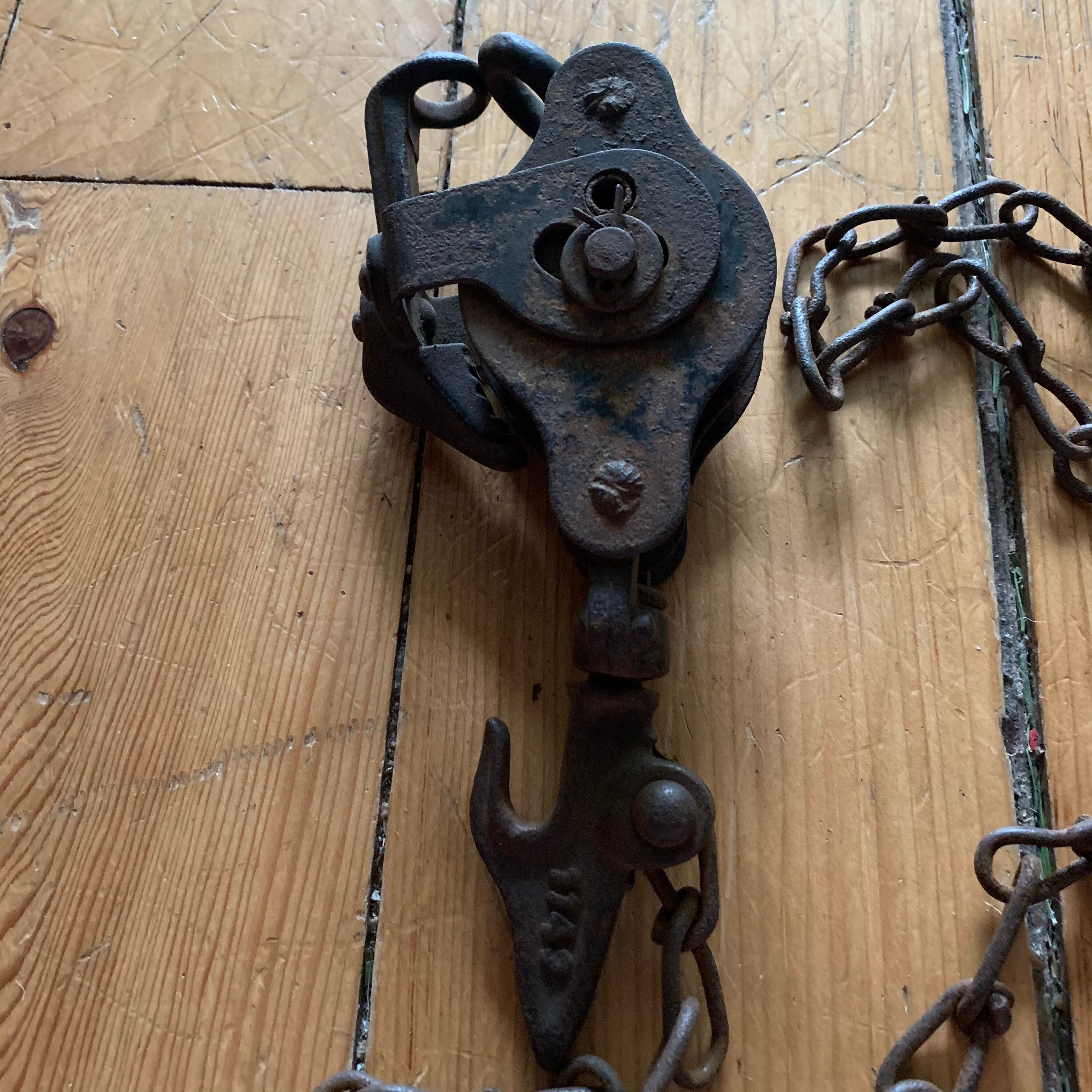 Antique Block and Tackle Cast Iron Double Wheeled Pulley Etsy