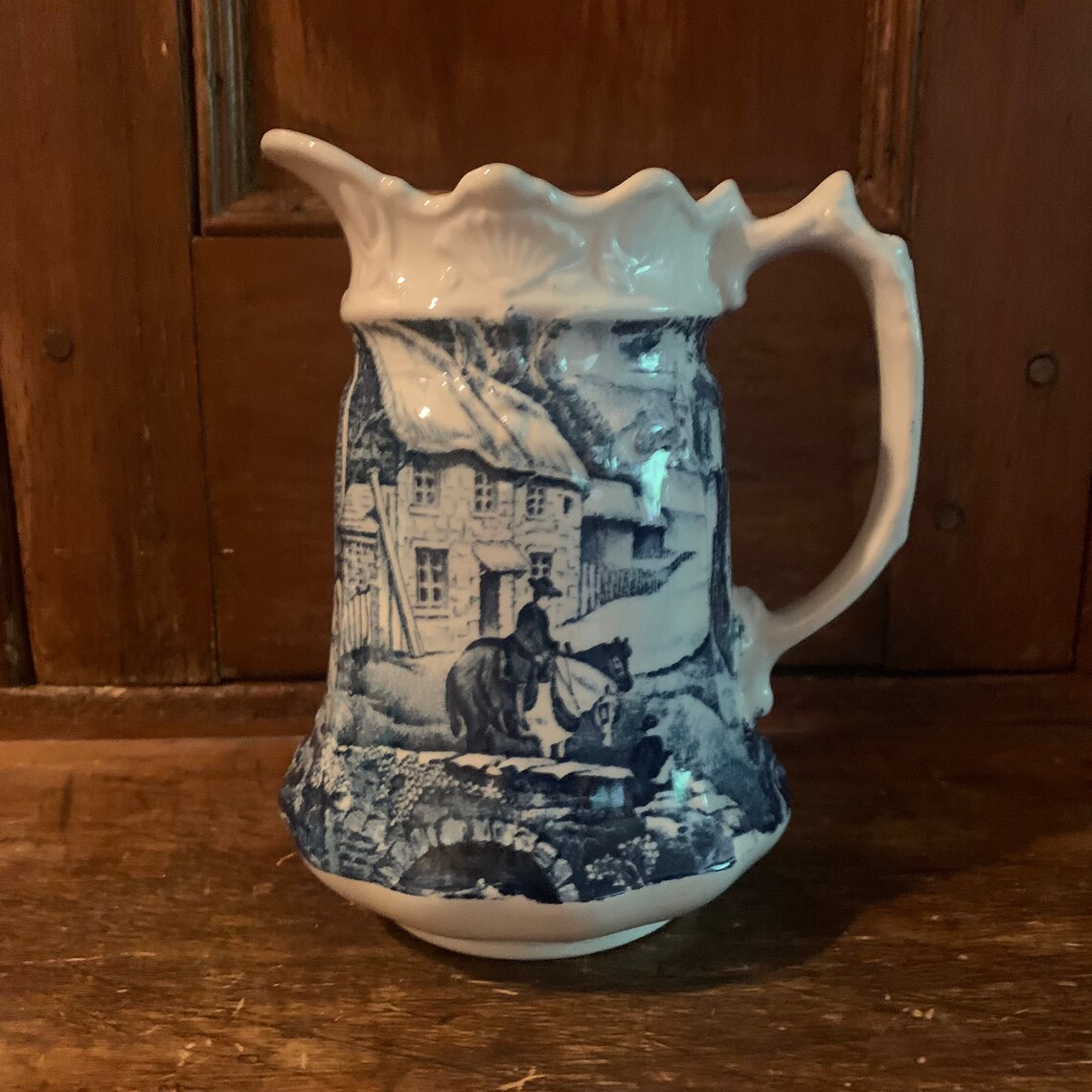 James Kent Old Foley Pitcher English Village blue and Etsy
