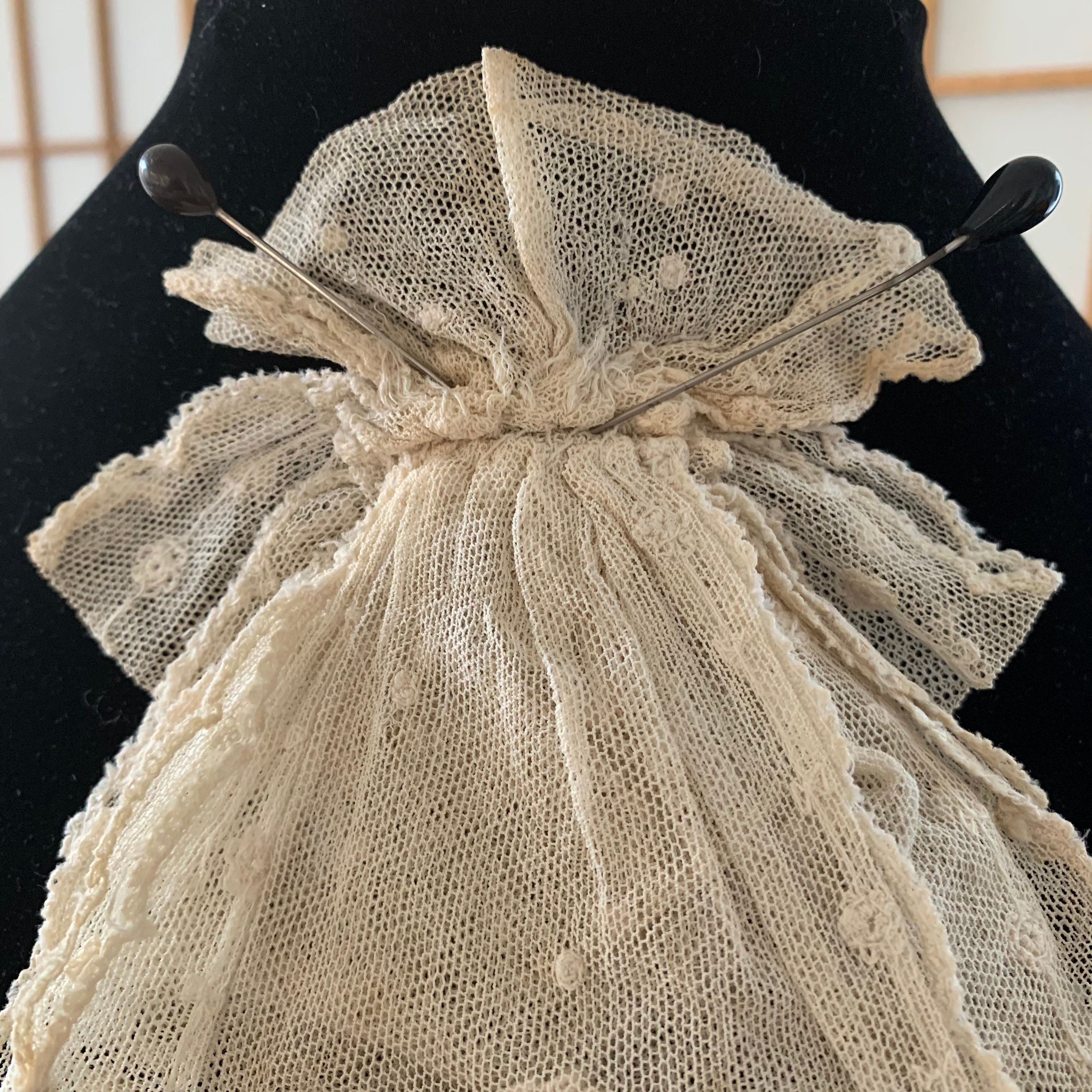 Victorian Handmade Lace Jabot Made From an Alencon Ground With Etsy