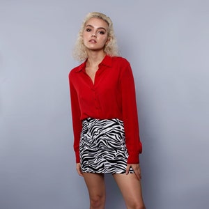 80's Red Blouse image 1