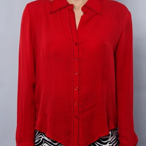 80's Red Blouse image 2