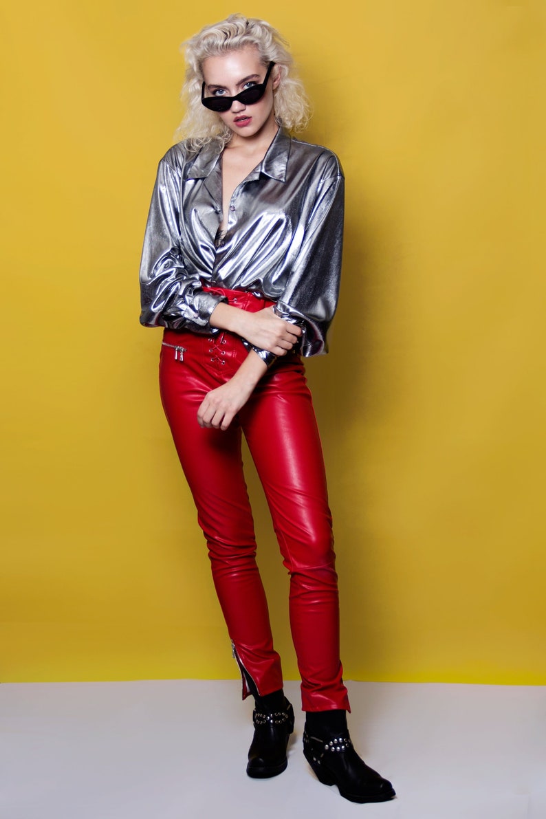 90s Metallic Blouse image 1