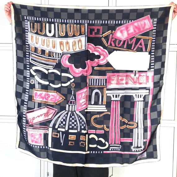 Vintage FENDI ROMA silk scarf