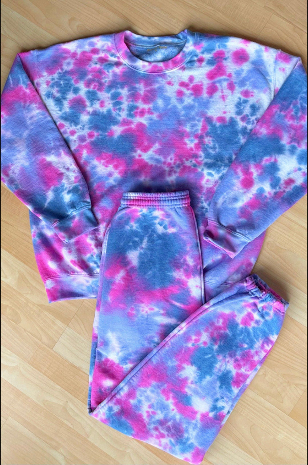 Tiedye Travel/lounge Set Hibiscus, Navy, Amethyst Tie Dye Set Tie Dye Sweatshirt Tie Dye Hoodie