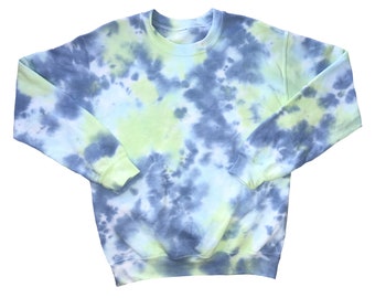 DEEP SEA | Tie Dye Sweatshirt, Hand Dyed Blue Green Crewneck Sweatshirt Create a Custom Tie Dye