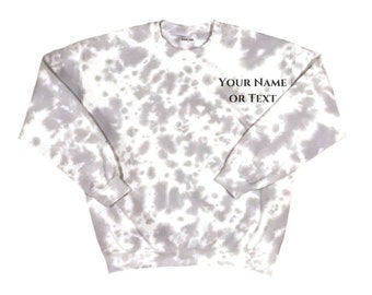 Custom Name/Logo Tie Dye Sweatshirt | customized logo, custom name sweatshirt, hand dyed minimalist tie dye, pastel tie dye set