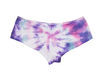 Spiral Tie Dye Shorts | Tie Dye Biker Shorts | Tie Dye Underwear | Tie Dye Dance Shorts | Booty Shorts | Gift for Her | Tie Dye - Unicorn