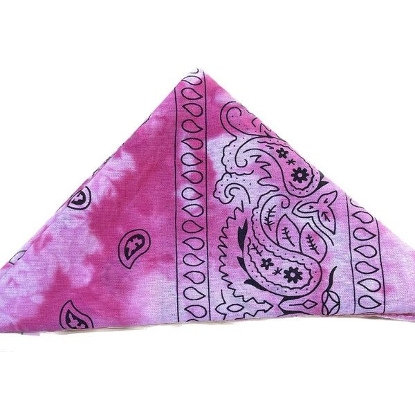 Bandana rose glacé tie-dye | Bandana tie-dye à motif cachemire et tie-dye respectueux de l'environnement teint à la main