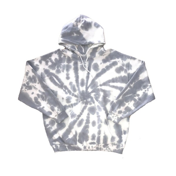 Charcoal Gray Spiral Hoodie | crewneck hoodie or zip-hoodie, unisex, handmade tie-dye