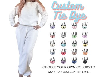 Customizable Tie Dye Travel/Lounge Set | Create Your Own Tie Dye | Custom Set | Matching Tie Dye Set | Tie Dye Sweatshirt | Tie Dye Sweats