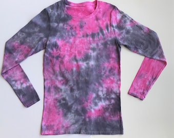 Tie Dye Long Sleeve Tee | customizable tie dye, handmade tie dye, 100% cotton long sleeve - Rosie