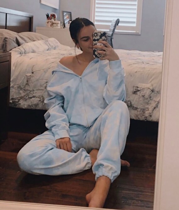 Ice Blue Tie Dye Travel/lounging Set 