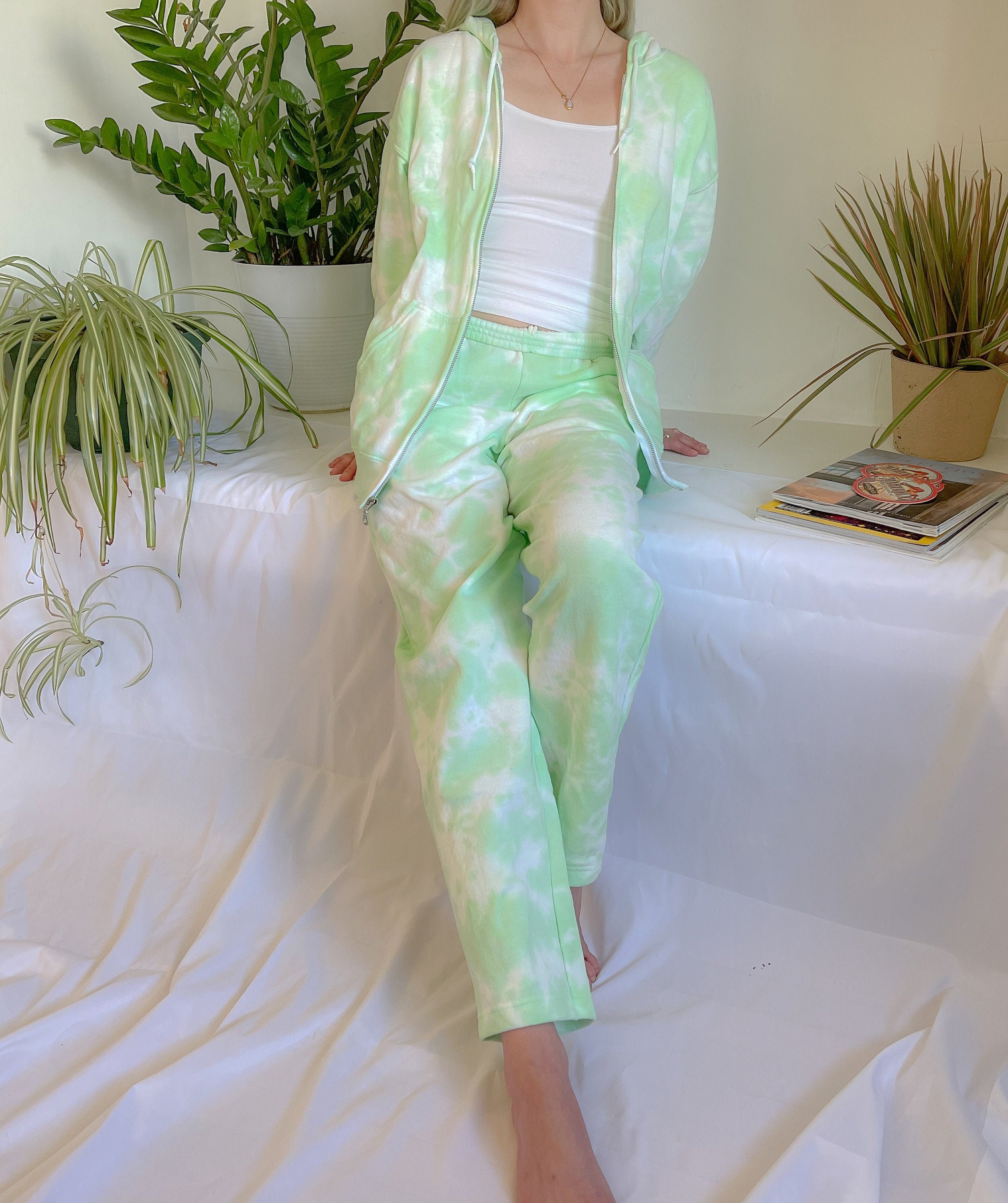 Tie Dye Sweatsuit Wide Leg Sweatpants 