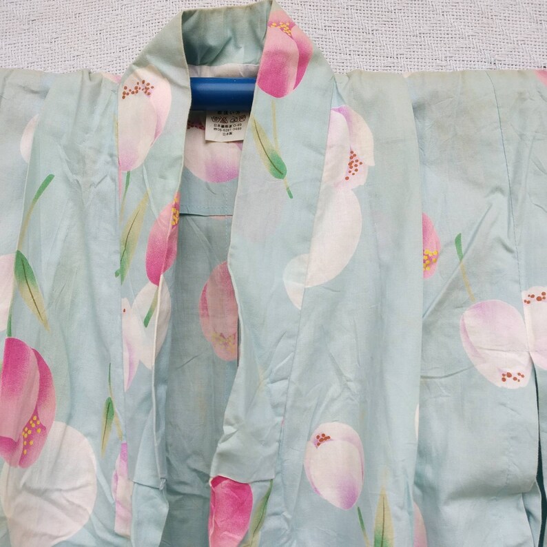 vintage kimono haori beautiful flower long kimono cotton fabric