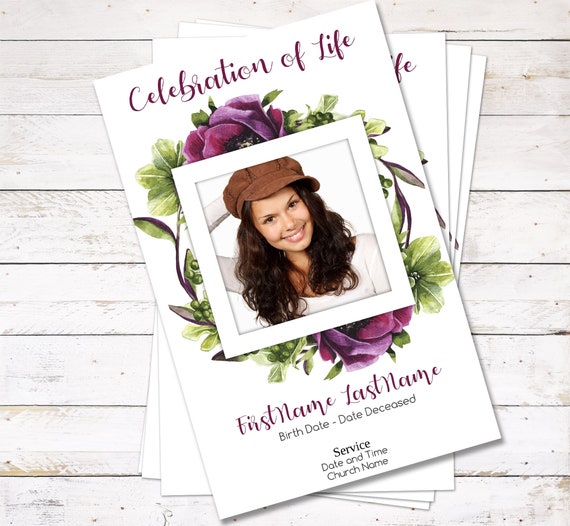 Alexandria Printable Funeral Program Template Memorial