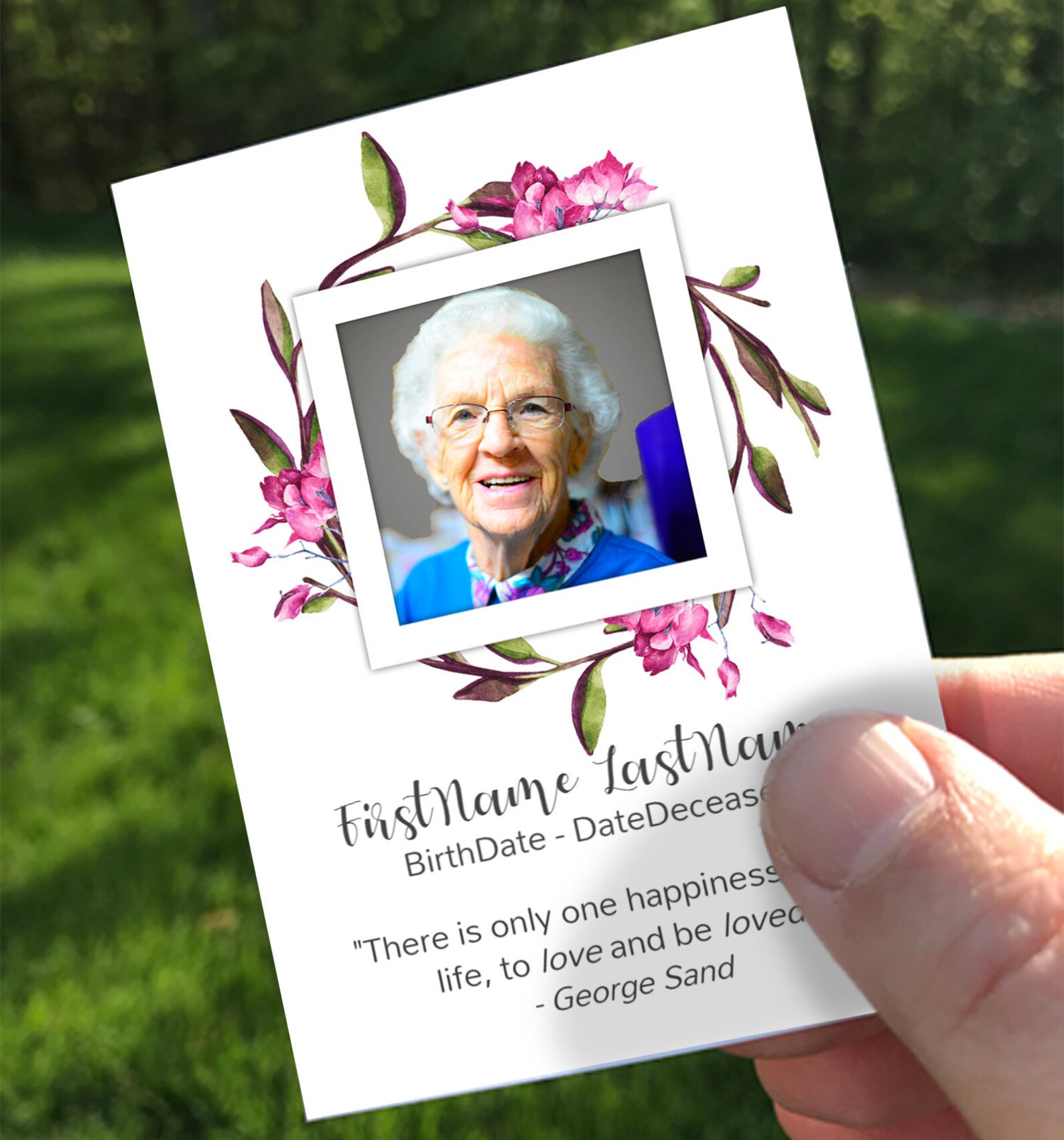 Mom's Funeral Prayer Card Template Memorial Card or poem Etsy