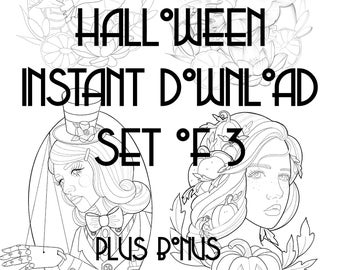 Halloween Adult Coloring Pages instant download